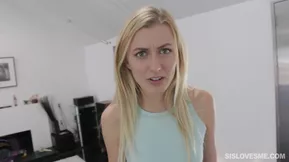 Young Stepsis Alexa and step bro in hardcore scene with oral action