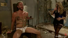 Blonde beauty under the yoke of her domineering boyfriend