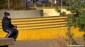 Public oral sex session in front of the camera