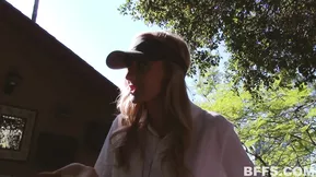 Blondes are having a wild time in the fresh air with webcams