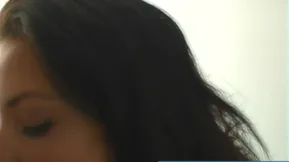 Pretty white girlfriend gives a messy blowjob and wears a bikini in this video