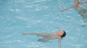 Nomi and Alyssa A in their cutest outfits on play date