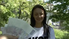 A beautiful webcam performer from Europe shows off her big bosom