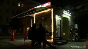 BDSM public sex with tall and handsome Zenza Raggi and Amabella