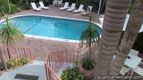 The girl with an irresistible charm Mandy Haze shows forms in a swimsuit